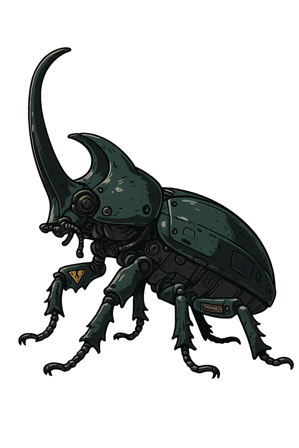 Escarabajo mecánico decorativo con estética sci-fi